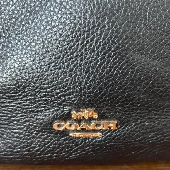 Coach Pennie Black Pebble Leather Bag Crossbody Purse Large Convertible - Picture 2 of 8